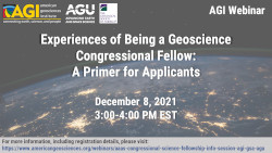 A presentation cover slide with the title (below) and AGI, AGU, and GSA listed as sponsors.