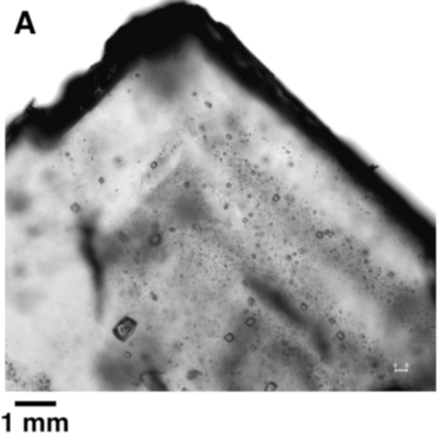 fluid inclusions closeup