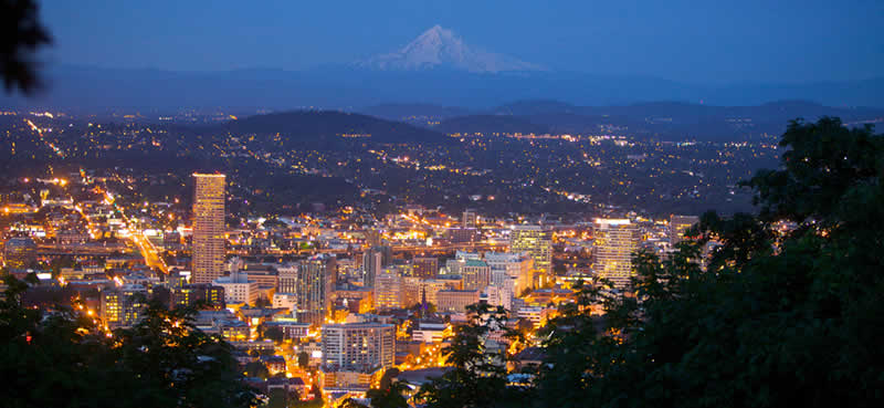 Portland at night