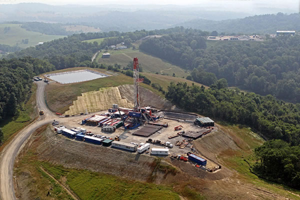 Well drilling into Marcellus Shale