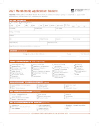 Student membership application form.